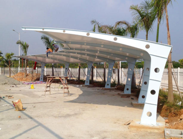 Membrane structure for transportation facilities