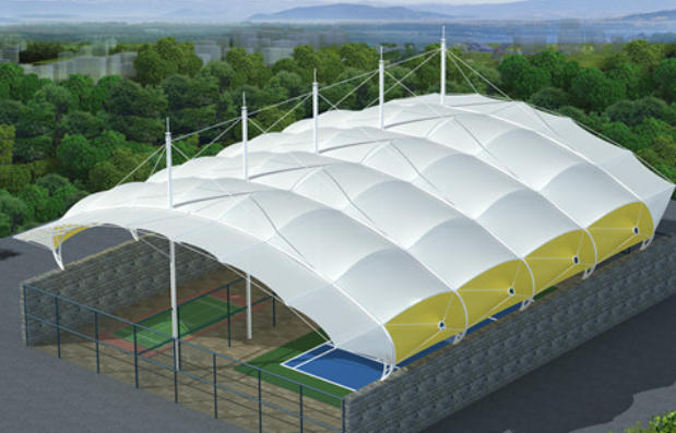 Sports facility membrane structure