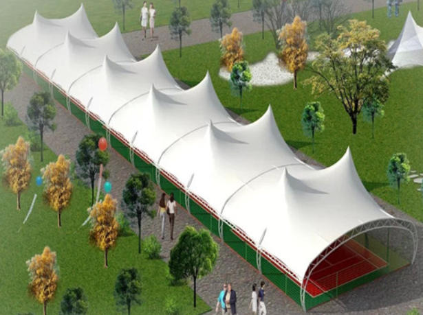 Sports facility membrane structure