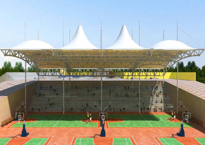 Sports facility membrane structure