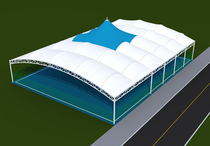 Sports facility membrane structure