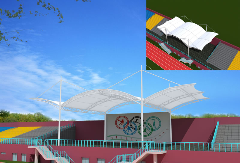 Sports facility membrane structure