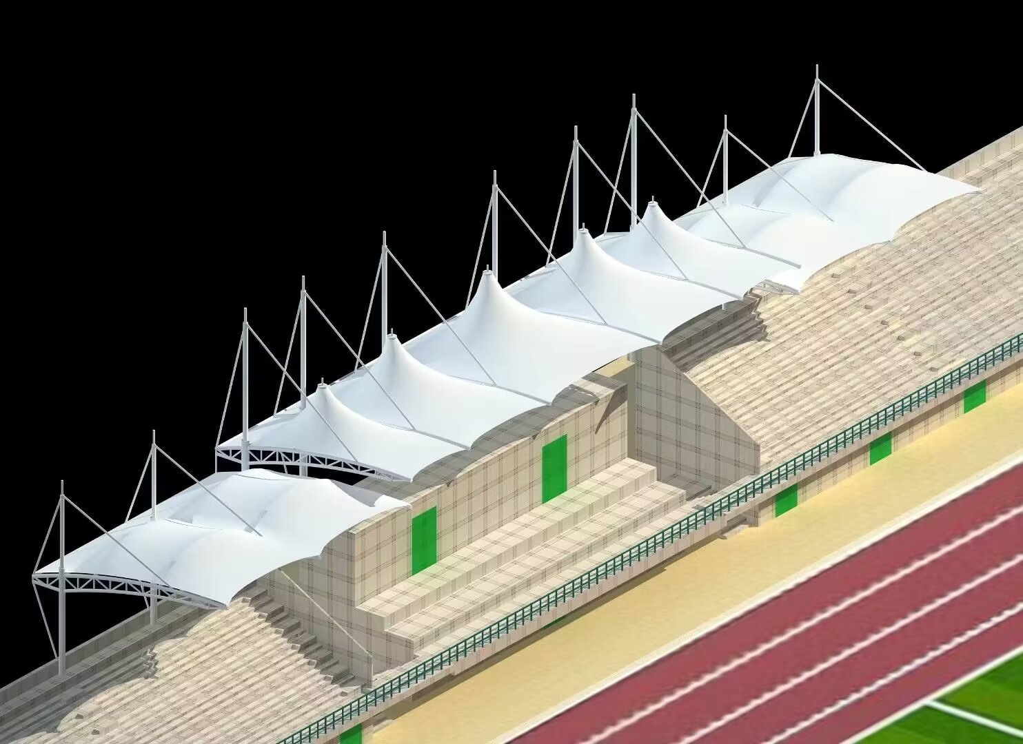 Sports facility membrane structure