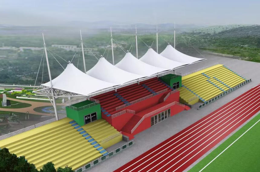 Sports facility membrane structure
