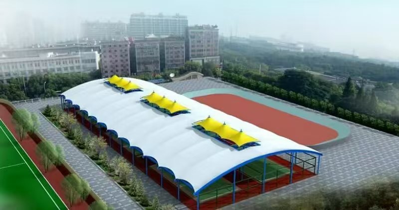 Sports facility membrane structure