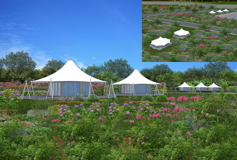 Landscape facility membrane structure