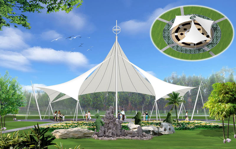 Landscape facility membrane structure