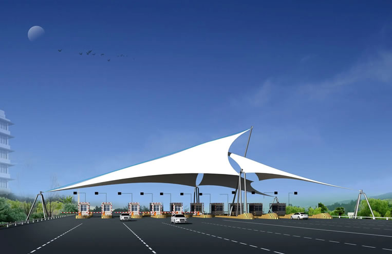 Membrane structure for transportation facilities